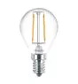 Philips Corepro LED Lustre E14 Ball Filament Clear 2.2W 250lm - 840 Cool White | Replaces 25W