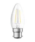 Ledvance Classic Performance LED Bulb B22d Candle Filament Clear 2.5W 250lm - 827 Extra Warm White | Replaces 25W
