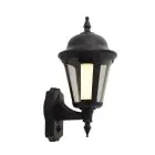 Ansell LED Wall Light Latina Lantern Black - Suitable for E27 up to 42W | IP65 - Motion and Light Sensor